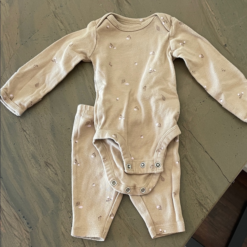 Carter's Beige Floral Baby Matching Set